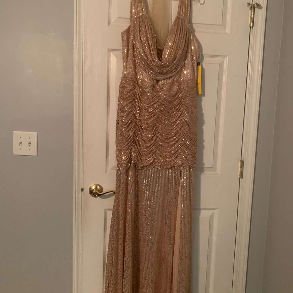 Elegant Sequined Gown in Rose Gold * Gala, Prom, Wedding*